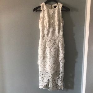 White flowered cocktail dress